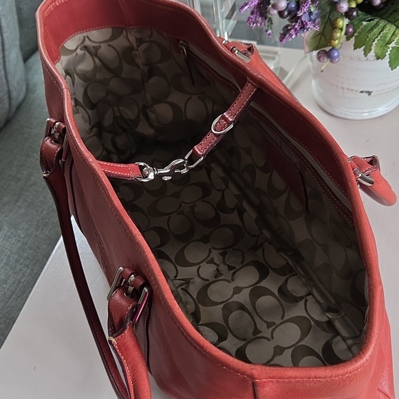 COACH Italian Red Clay/Rust East West Tote - Picture 11 of 14